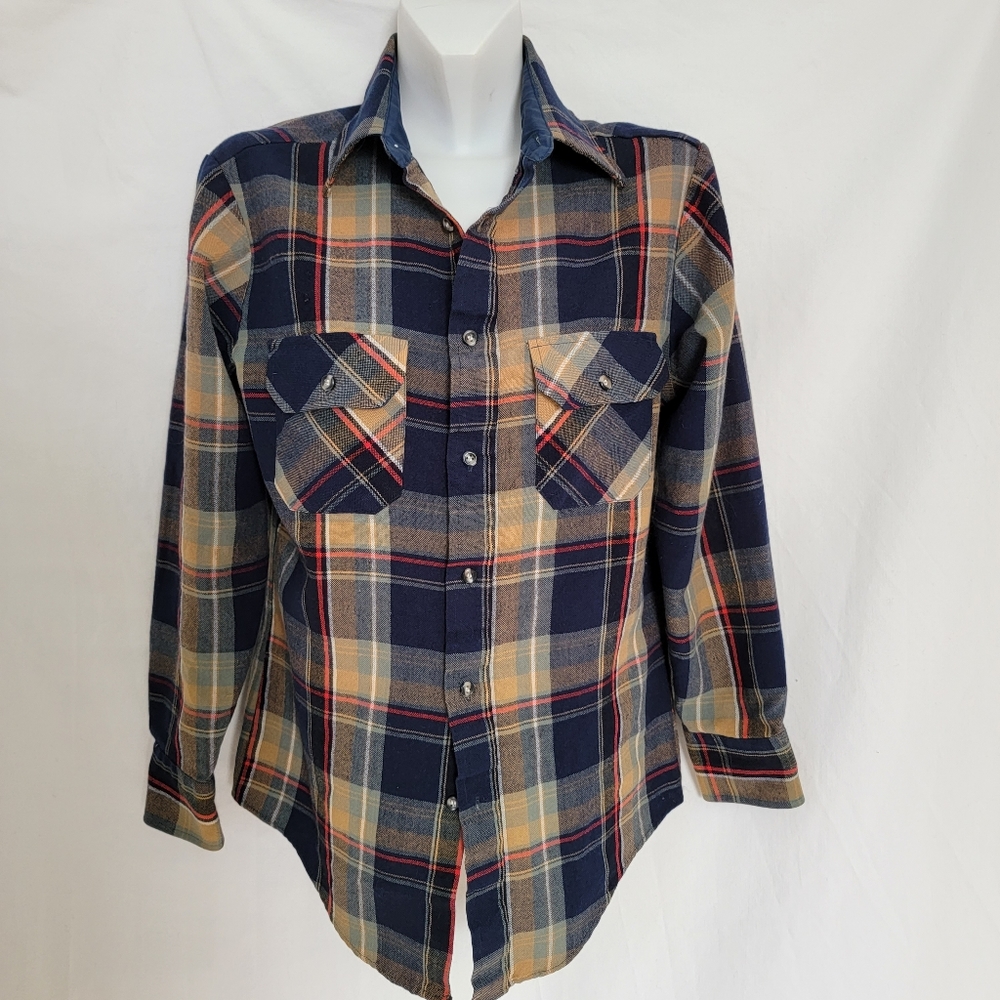 Vintage Italian Mens Plaid Shirt